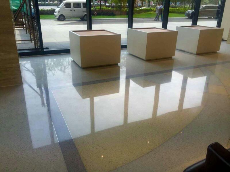 河北石家莊商業展廳無機磨石地坪效果！