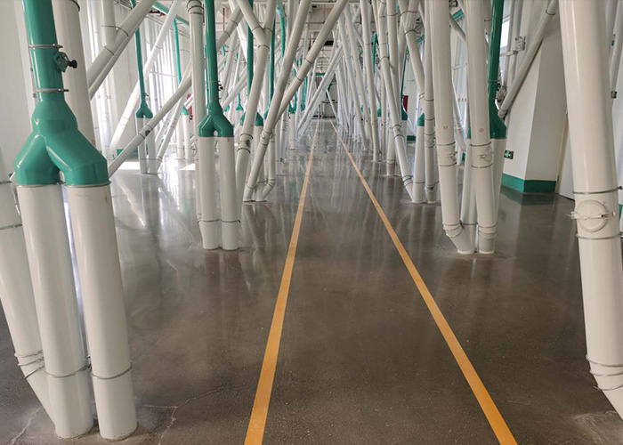 河北重點食品企業車間地面固化后的效果！